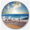 Designart 36-in x 36-in Sea Sunset Seascape Photography Circle Metal Wall Art