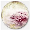 Designart 36-in x 36-in Pink Peony in Vintage Style Floral Circle Metal Wall Art