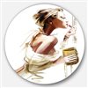 Designart 11-in x 11-in Fashion Woman Abstract Portrait Circle Metal Wall Art