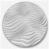 Designart 36-in x 36-in Fractal Rippled White 3D Waves Abstract Circle Metal Wall Art