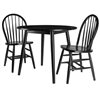 Winsome Wood Moreno Black Dining Set with Round Table - 3-Piece