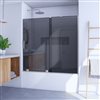 DreamLine Mirage-x 58-in H x 56-in to 60-in W Frameless Bypass/sliding Brushed Nickel Bathtub Door (Smoked Grey Glass)