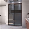 DreamLine Encore 76-in H x 44-in to 48-in W Semi-frameless Bypass/sliding Oil Rubbed Bronze Shower Door (Smoked Grey Glass)