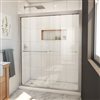 DreamLine Duet Plus 72-in H x 56-in to 60-in W Semi-frameless Bypass/sliding Brushed Nickel Shower Door (Clear Glass)