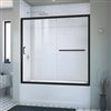 DreamLine Infinity-z 58-in H x 56-in to 60-in W Semi-frameless Bypass/sliding Satin Black Bathtub Door (Clear Glass)