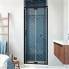 DreamLine Butterfly-s 73.88-in H x 30-in to 31.5-in W Semi-frameless Bifold Satin Black Shower Door (Clear Glass)