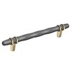 Amerock London 6-5/16-in Centre to Centre Black Chrome/Golden Champagne Drawer Pull