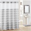 Hookless 74-in x 71-in Polyester Grey/White Geometric Shower Curtain