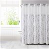 Hookless 74-in x 71-in Polyester White/Lilac Floral Shower Curtain