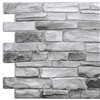 Dundee Deco Falkirk Retro 3D III Grey Faux Stone 3.2 ft X 1.6 ft PVC 3D Wall Panel - 5.3-sq. ft. each - 10-Pack
