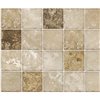 Dundee Deco Falkirk Retro 3D III Brown Beige Faux Tile 3 ft x 2 ft PVC 3D Wall Panel - 5.8-sq. ft. each - 5-Pack