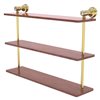 Allied Brass Carolina Crystal Collection 22-in Triple Wood Shelf - Unlacquered Brass