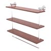 Allied Brass Carolina Crystal Collection Polished Chrome 22-in Triple Wood Shelf with Towel Bar