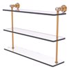 Allied Brass Carolina Crystal Collection 22-in Triple Glass Shelf - Brushed Bronze