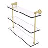 Allied Brass Carolina Satin Brass 3-Tier Glass Wall Mount Bathroom Shelf