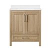 OVE Decors Kansas 30-in White Oak Single Sink Bathroom Vanity with White Marble Top