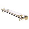 Allied Brass Clearview 22-in Wall Mount Gallery Rail Glass Shelf with Twisted Accents - Unlacquered Brass