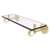 Allied Brass Clearview 16-in Glass Wall Mount Shelf with Grooved Accents - Satin Brass