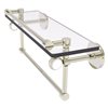 Allied Brass Clearview 16-in Glass Wall Mount Gallery Shelf with Towel Bar and Twisted Accents - Polished Nickel