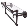 Allied Brass Clearview 16-in Glass Wall Mount Gallery Shelf with Towel Bar and Twisted Accents - Antique Bronze