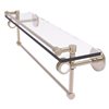 Allied Brass Clearview 22-in Glass Wall Mount Gallery Shelf with Towel Bar and Dotted Accents - Antique Pewter