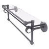 Allied Brass Clearview 22-in Glass Wall Mount Gallery Shelf with Towel Bar and Grooved Accents - Matte Gray