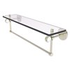 Allied Brass Clearview 22-in Glass Wall Mount Shelf with Towel Bar and Twisted Accents - Polished Nickel