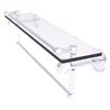 Allied Brass Clearview 22-in Glass Wall Mount Shelf with Gallery Rail and Towel Bar - Satin Chrome