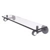 Allied Brass Clearview 22-in Glass Wall Mount Shelf with Grooved Accents - Matte Gray