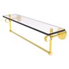 Allied Brass Clearview 22-in Glass Wall Mount Shelf with Towel Bar and Twisted Accents - Polished Brass