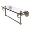 Allied Brass Clearview 16-in Glass Wall Mount Shelf with Towel Bar - Antique Brass