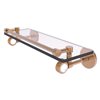Allied Brass Clearview 16-in Wall Mount Gallery Rail Glass Shelf with Grooved Accents - Brushed Bronze