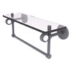 Allied Brass Clearview 16-in Glass Wall Mount Shelf with Towel Bar - Matte Gray