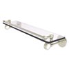 Allied Brass Clearview 22-in Wall Mount Gallery Rail Glass Shelf with Grooved Accents - Polished Nickel