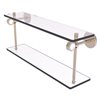 Allied Brass Clearview 2-Tier Wall Mount Glass and Antique Pewter Bathroom Shelf