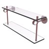 Allied Brass Clearview Wall Mount Antique Copper and Glass 2-Tier Bathroom Shelf