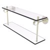 Allied Brass Clearview 2-Tier Wall Mount Glass and Polished Nickel Bathroom Shelf