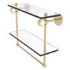 Allied Brass Clearview Unlacquered Brass Wall Mount 2-Tier Glass Bathroom Shelf