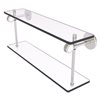 Allied Brass Clearview Wall Mount Satin Nickel and Glass 2-Tier Bathroom Shelf