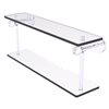 Allied Brass Clearview Wall Mount 2-Tier Glass and Satin Chrome Bathroom Shelf