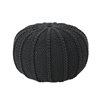 Best Selling Home Decor Corisande Knitted Cotton Pouf, Dark Grey