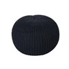 Best Selling Home Decor Abena Knitted Cotton Pouf, Dark Blue