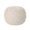 Best Selling Home Decor Hershel Knitted Cotton Pouf, Beige