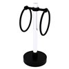 Allied Brass Clearview Matte Black Freestanding Countertop Towel Ring with Dotted Accents