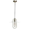 Lalia Home Studio Loft Antique Brass Modern Clear Glass Lantern Incandescent Medium Pendant Light