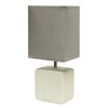 Simple Designs 11.8-in Incandescent On/Off Switch White Standard Table Lamp with Fabric Shade