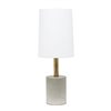 Lalia Home Organix 18.5-in Grey/Brass Incandescent On/Off Switch Standard Table Lamp with White Fabric Shade