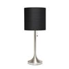 Simple Designs 21-in Brushed Nickel Incandescent Pull-Chain Standard Table Lamp with Black Fabric Shade