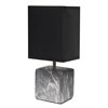 Simple Designs 11.8-in Dark Grey Incandescent On/Off Switch Standard Table Lamp with Fabric Shade