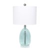 Lalia Home Classix 22-in Clear Blue Incandescent Rotary Socket Standard Table Lamp with Fabric Shade